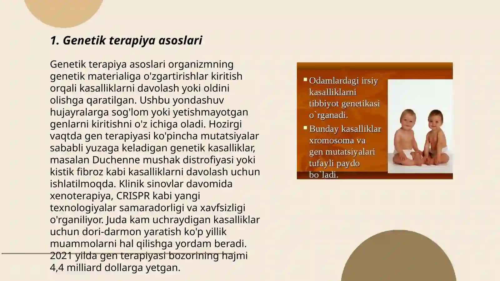 Odamdagi irsiy kasalliklarning etiologik davolash usullari 3