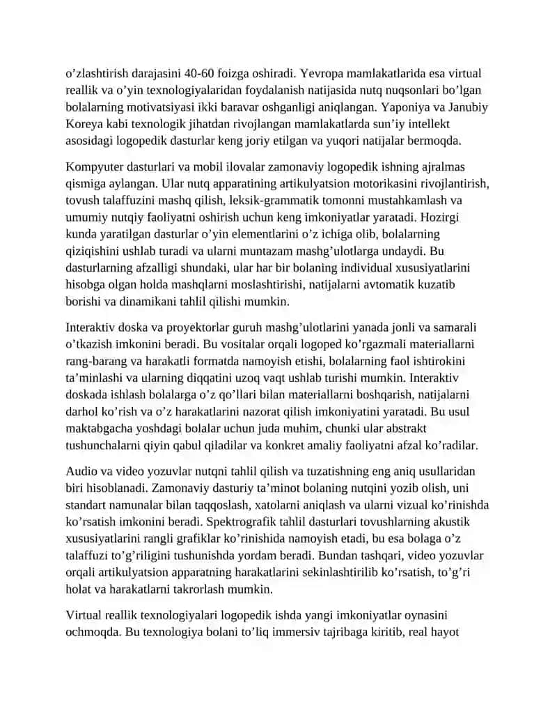NUTQIDA NUQSONI BO’LGAN BOLALAR BILAN LOGOPEDIK ISHDA MULTIMODAL TEXNOLOGIYALARDAN FOYDALANISH 3
