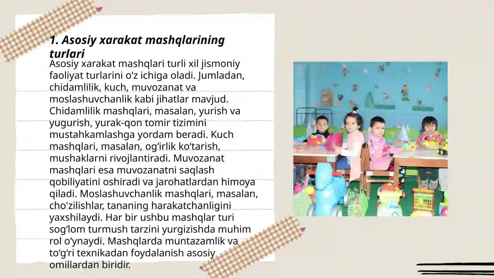Maktabgacha talim tashkilotida asosiy xarakat mashqlari 3