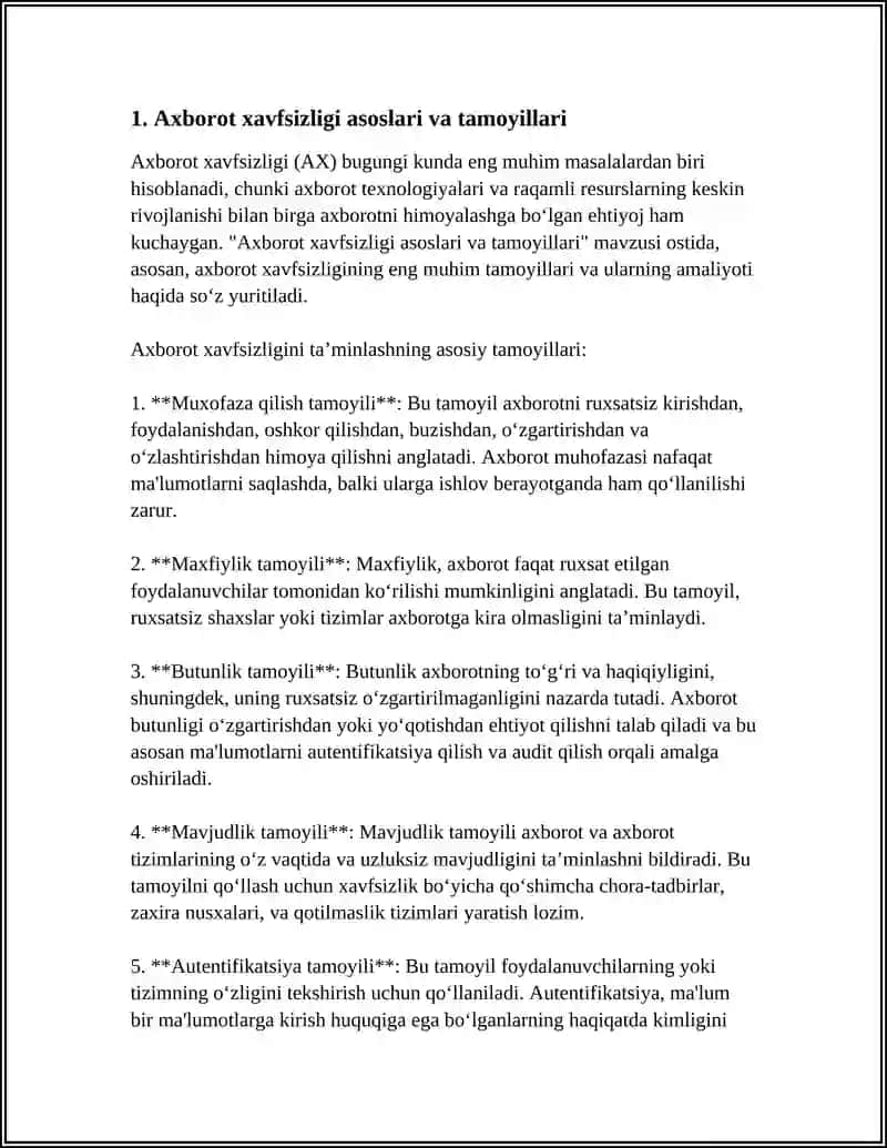Axborot xavfsizligi asoslari va tamoyillari 3