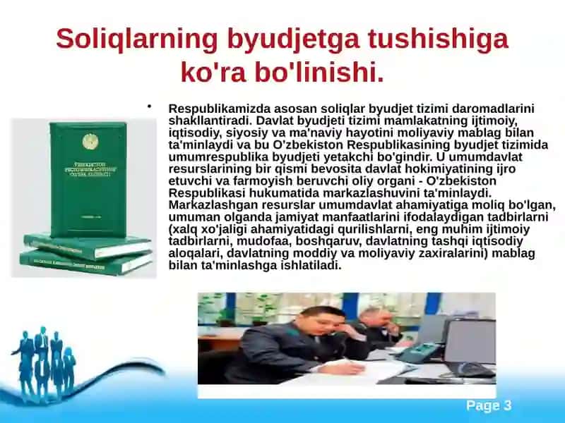 O'ZBEKISTON RESPUBLIKASIDA SOLIQ SIYOSATINI TAKOMILLASHTIRISH YO'LLARI 3