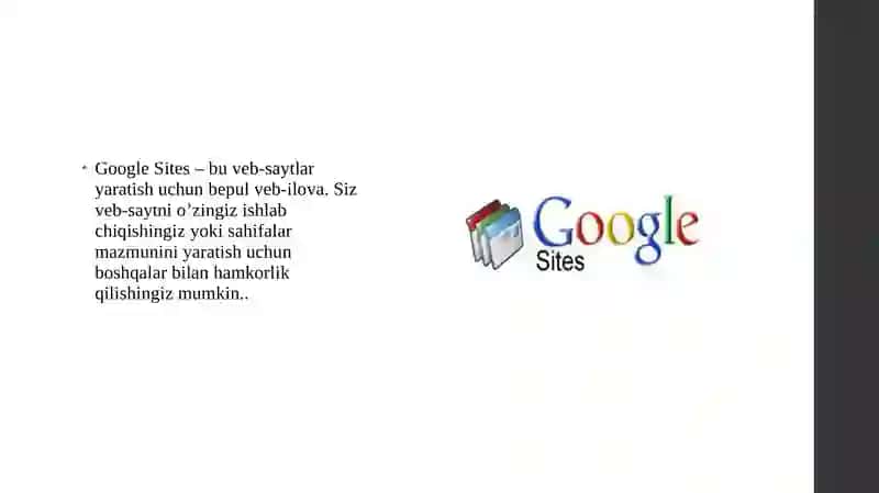 Google Sites bilan veb-sayt yaratish 3
