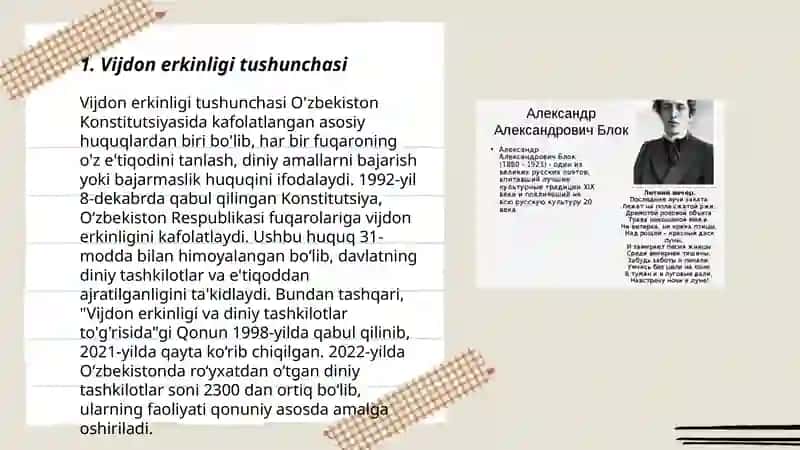Vijdon va eʼtiqod erkinligining taʼrifi 3
