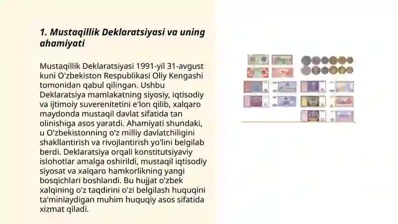 Mustaqillik- me'yoriy huquqiy asoslarning yaratilishi 3