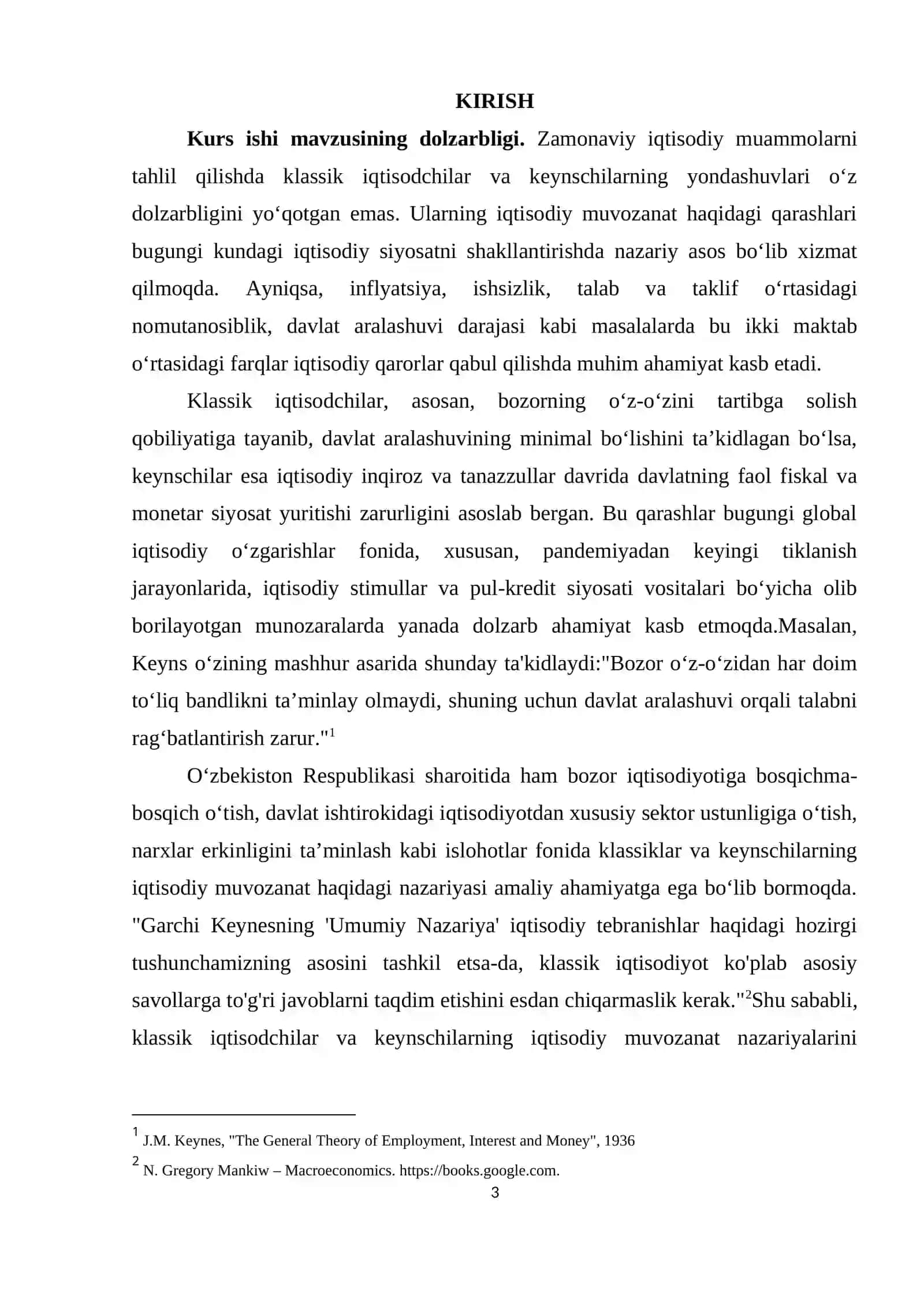KLASSIK IQTISODCHILAR VA KEYNSCHILARNING IQTISODIY MUVOZANAT NAZARIYASI 3