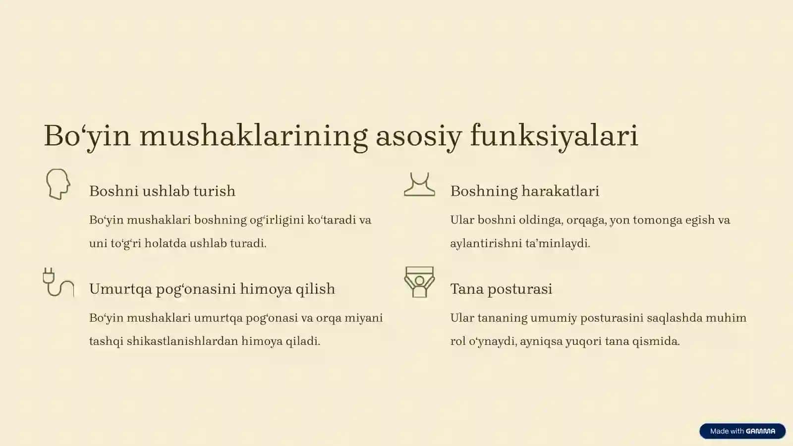Boʻyin mushaklari fiziologiyasi 3