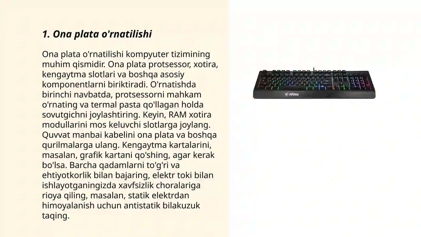 Ona plata haqida.MB MSI B760 GAMING PLUS WIFI DDR5 3