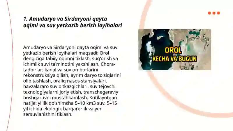 Amudaryo va Sirdaryoni qayta oqimi va suv yetkazib berish loyihalari 3