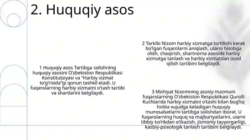 O‘Zbekiston Respublikasi Fuqarolarining Harbiy Xizmatni O‘Tash Tartibi To‘G‘Risidagi Nizomni Tasdiqlash Haqida 3