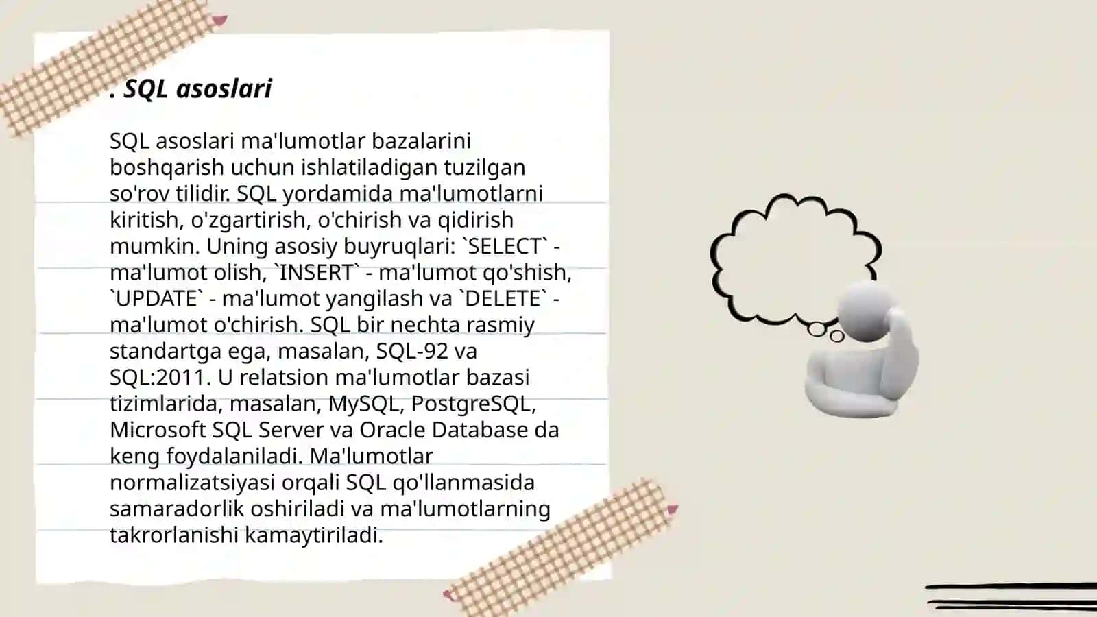 SQL tili va SQL operatorlarini yozish 3