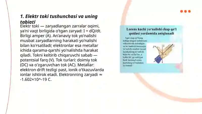 Elektr toki haqida tushuncha, kuchlanish va tokning yo'nalishi 3