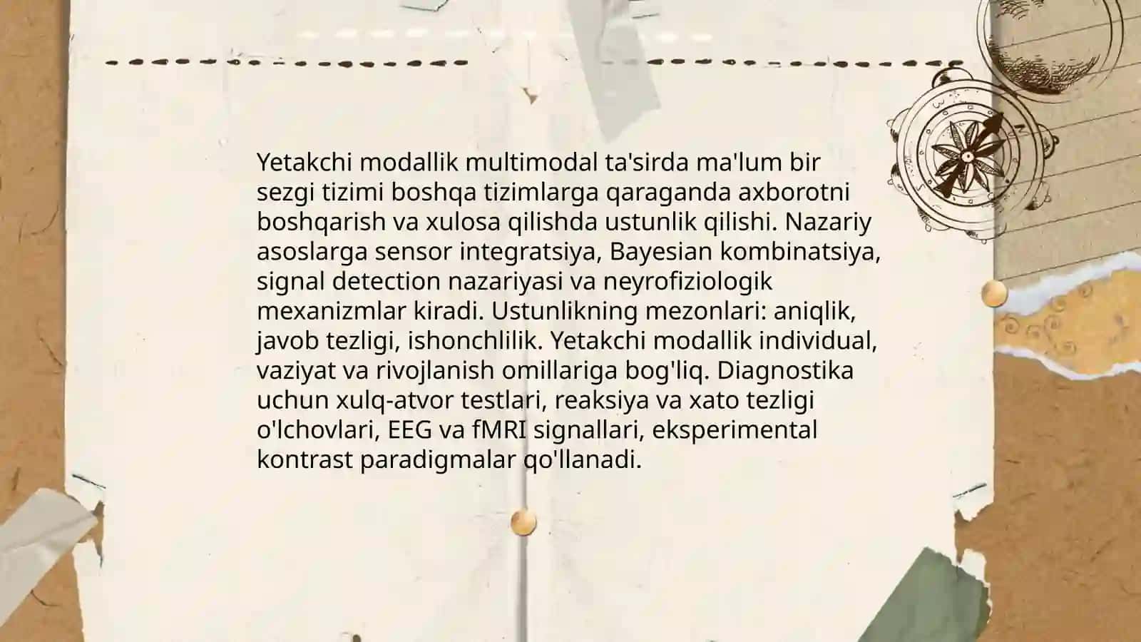 Yetakchi modallik xususiyati va uni diagnostika qilish 3