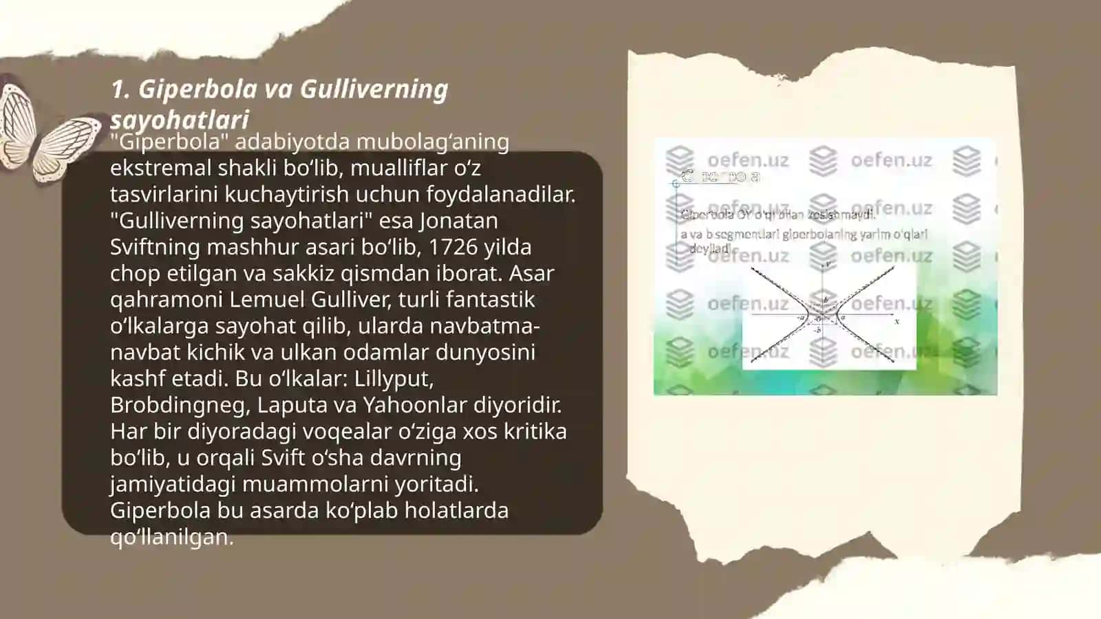 Gulliverning sayohatlari ramanida giperbolaning ôrni 3