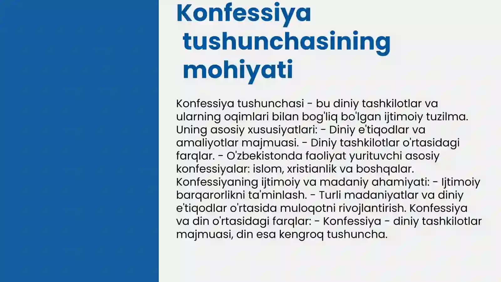 Konfessiya tushunchasining mohiyati 3