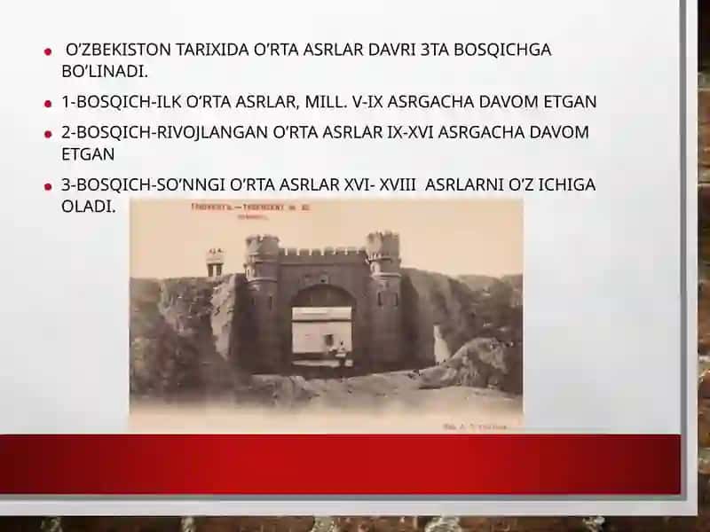 O’rta Osiyoning o’rta asr shaharlari. 3