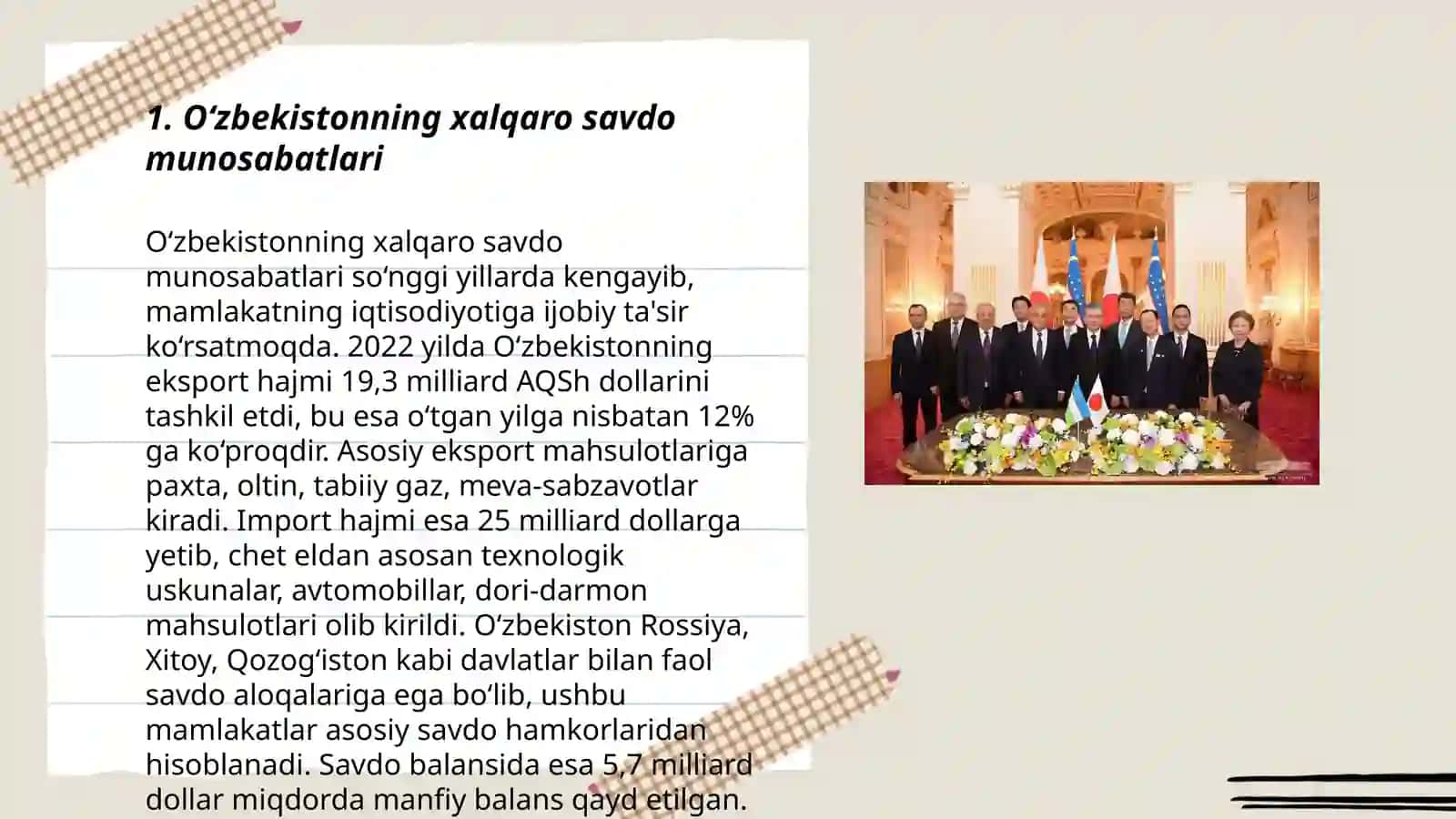 O‘zbekistonning xalqaro savdo munosabatlari 3