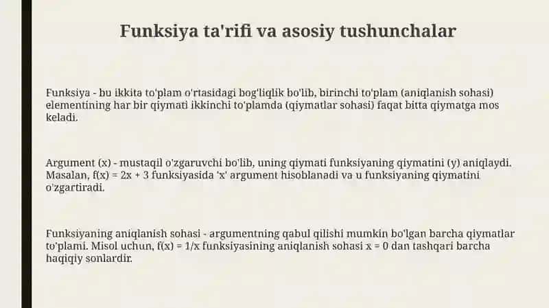 Funksiyaning berilish usullari 3