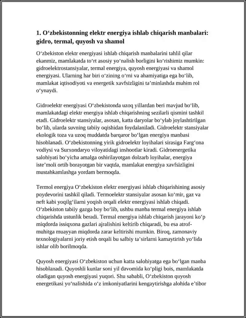 ÓZBEKISTON ELEKTRENERGETIKA TURLARI VA ISTIQBOLLARI 3