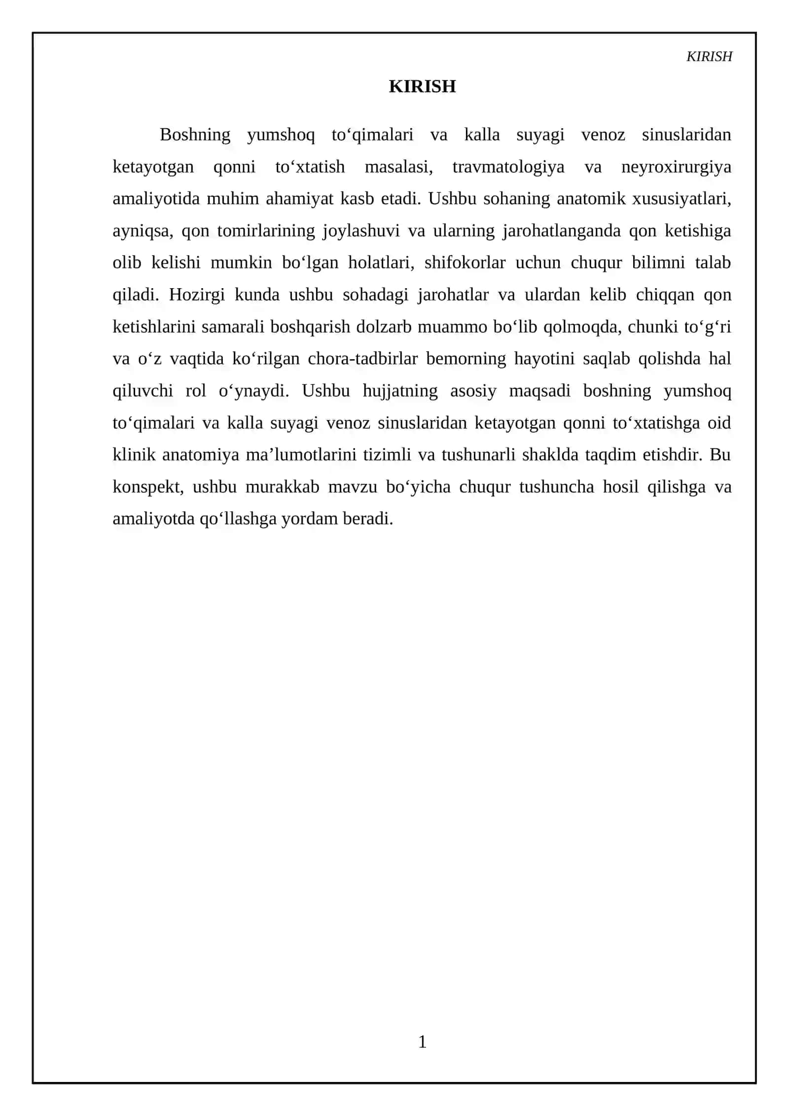 Boshning yumshoq toqimalari, venoz sinuslardan ketayotgan qonni to'xtatish 3