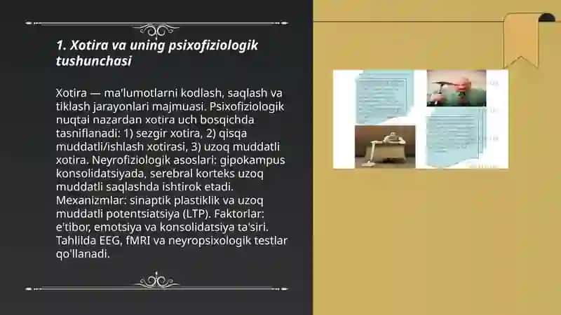 Xotiraning psixofiziologik asoslari 3