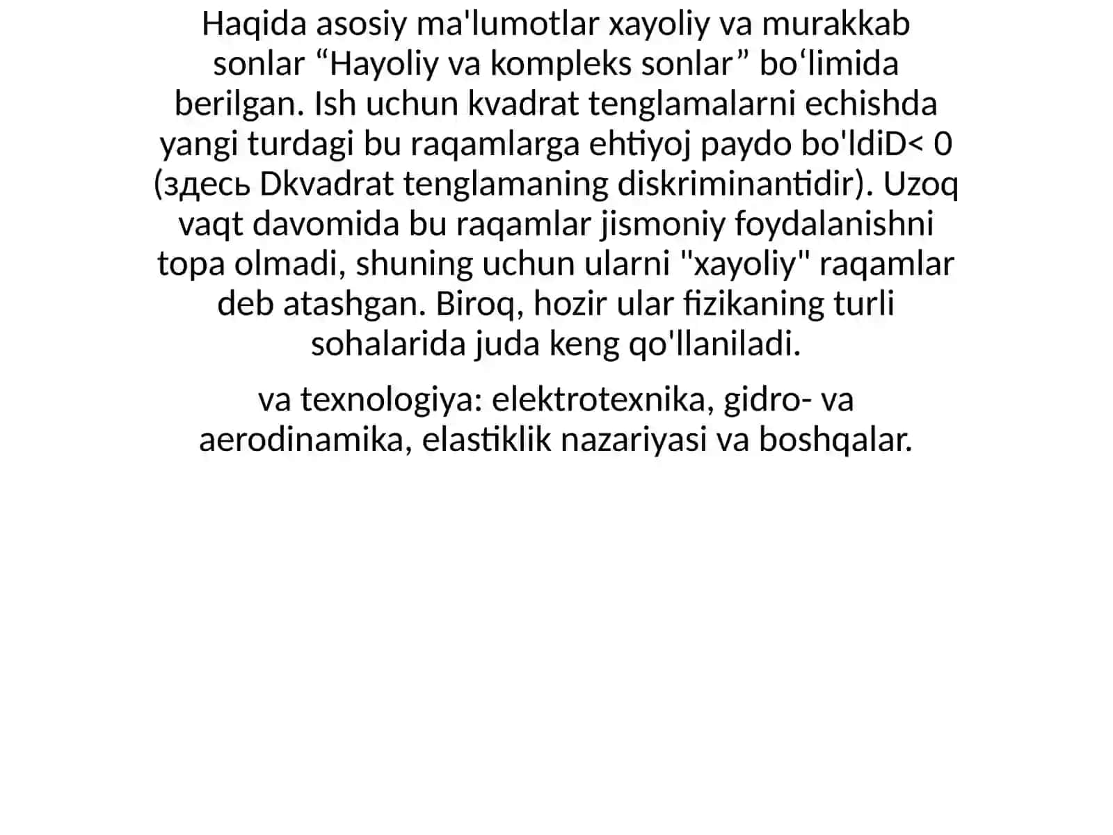 Kompleks sonlar 3
