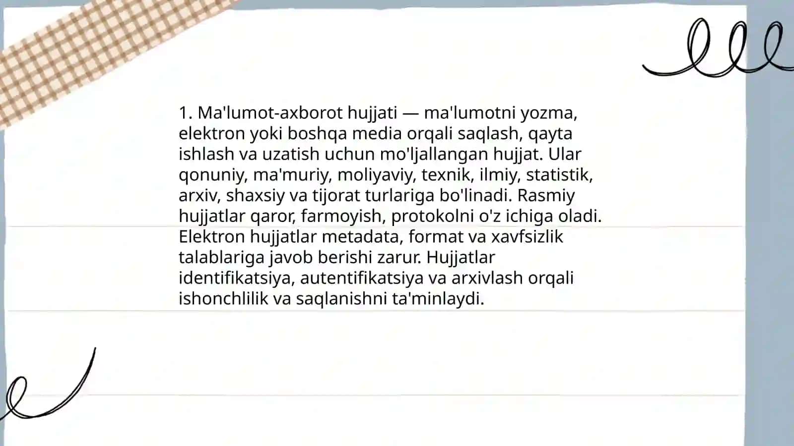 Ma'lumot-axborot hujjatlari 3