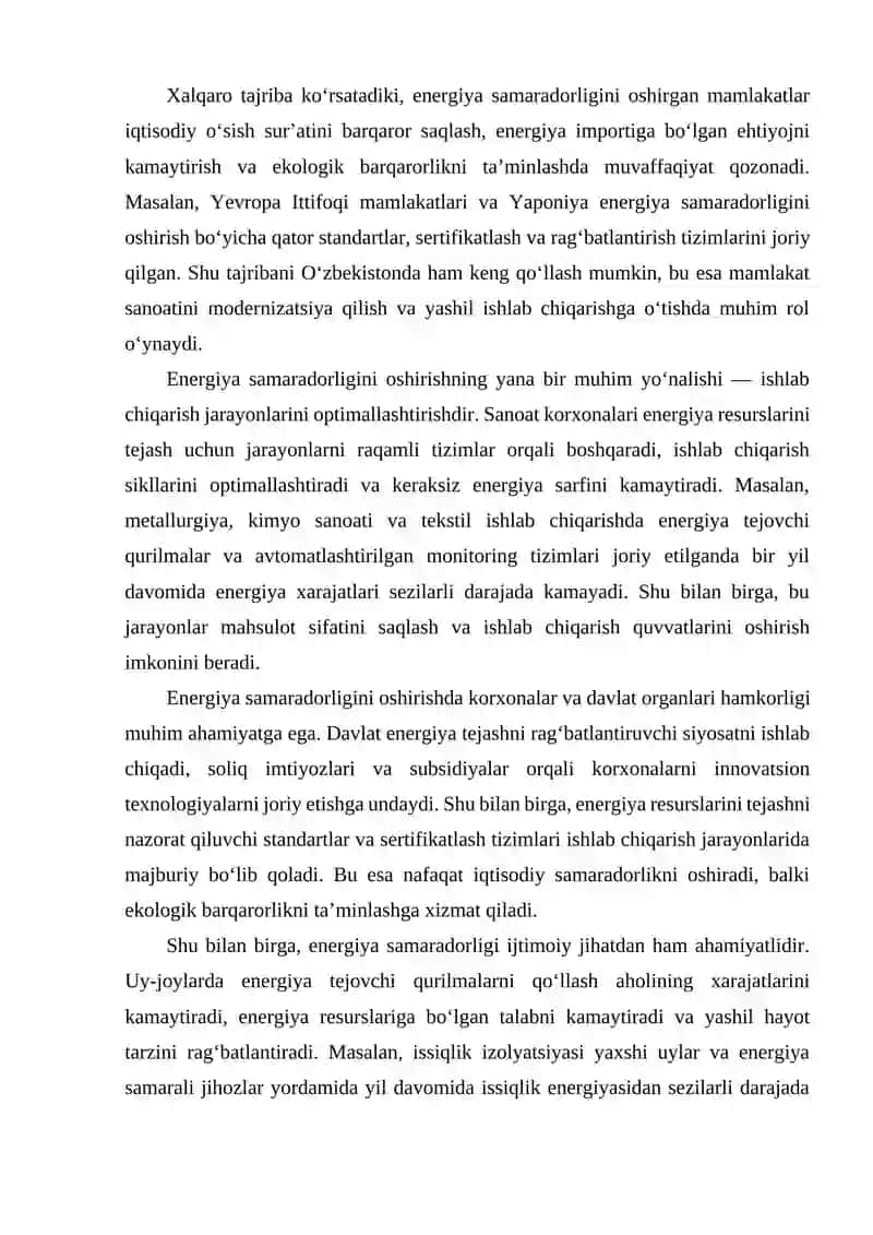 Energiya samaradorligi va sanoatda yashil ishlab chiqarish yoʻnalishlari 3