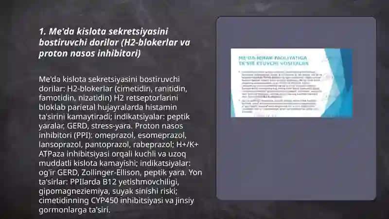 Me'da ichak tizimiga ta'sir etuvchi moddalar. Gepatoprotektorlar 3