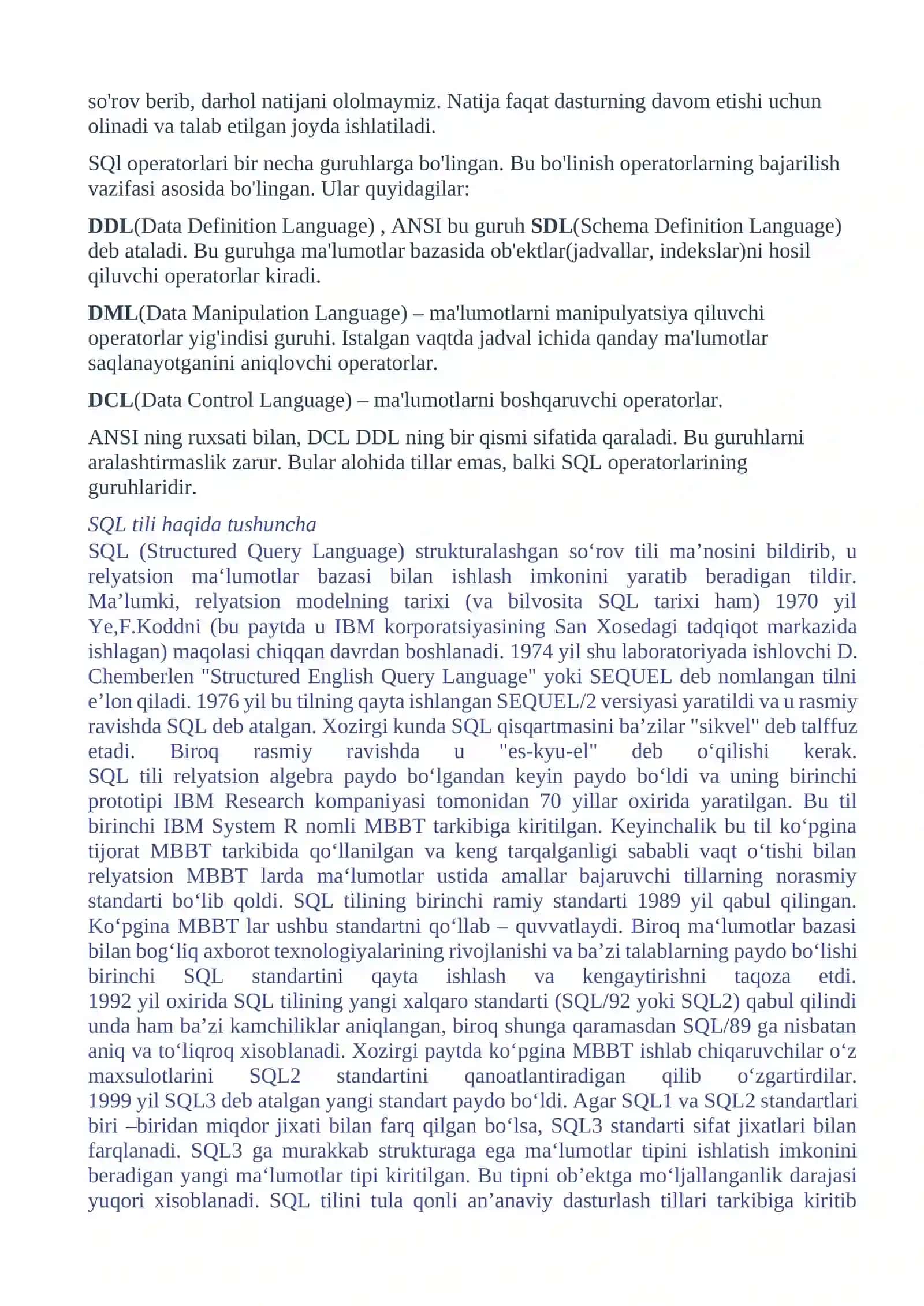 SQL tili yordamida so’rovnomalar tuzish 3