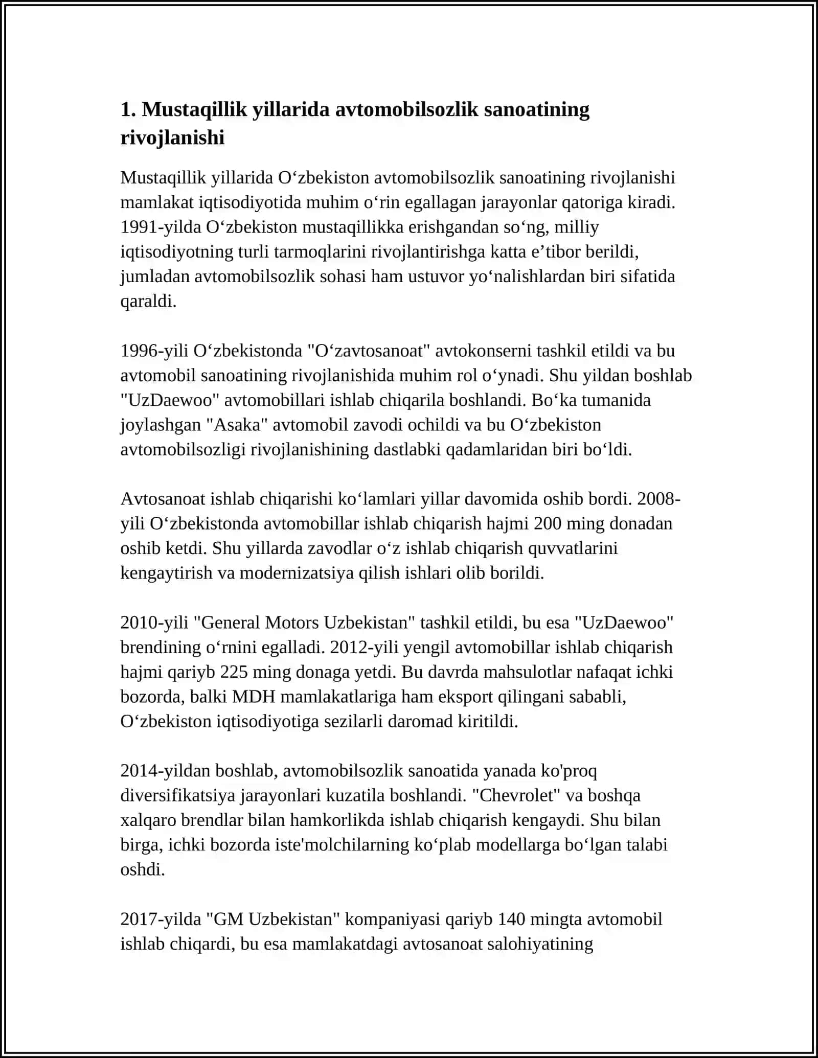 MUSTAQILLIK YILLARIDA AVTOMOBILSOZLIK SANOATI 3