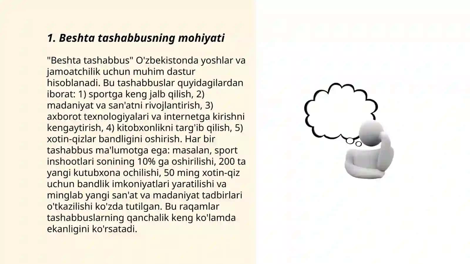 Beshta tashabbus va uning yuksak ma’naviy madaniyatni ta’minlashdagi oʻrni 3