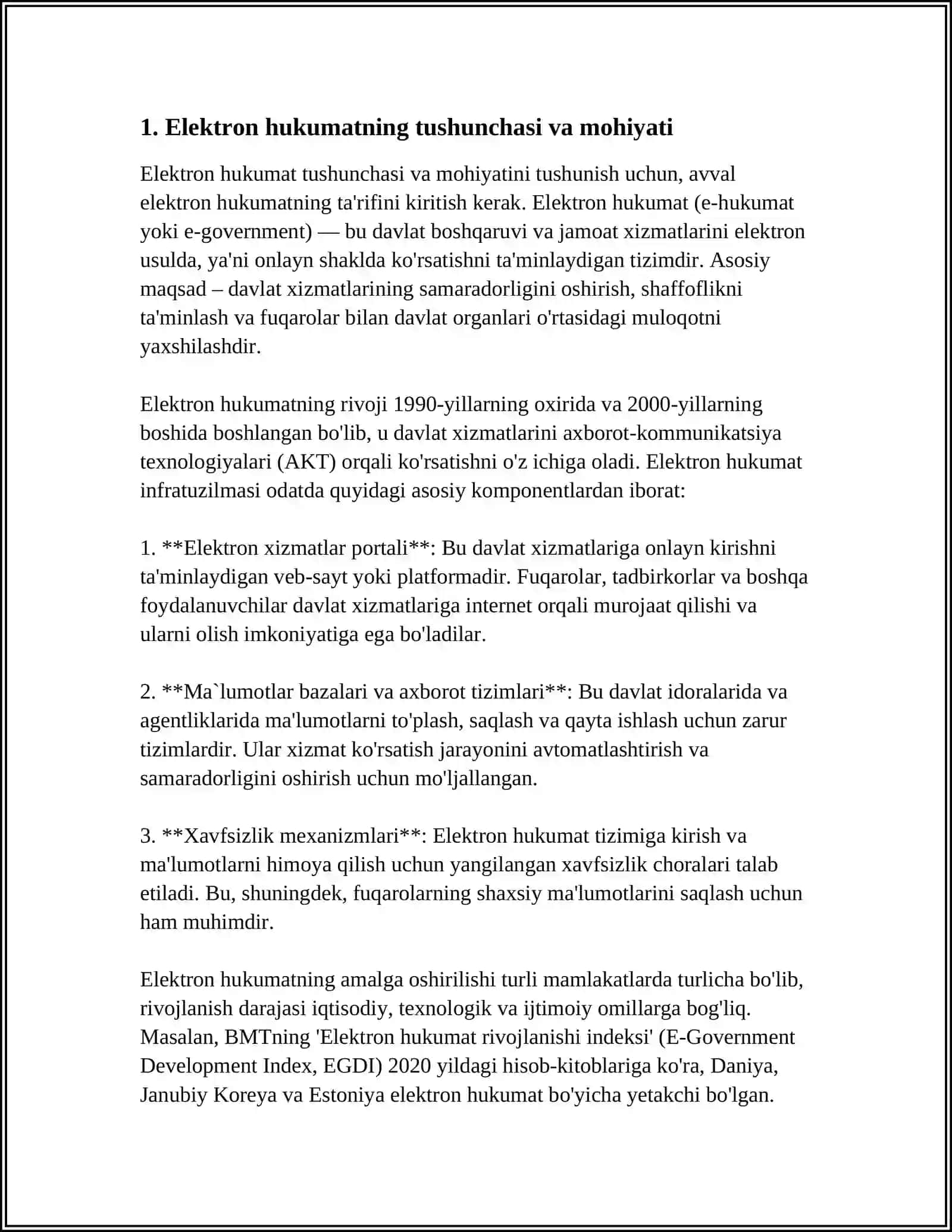 O’ZBEKISTON RESPUBLIKASI ELEKTRON HUKUMAT VA UNING VUJUDGA KELISH ASOSLARI 3
