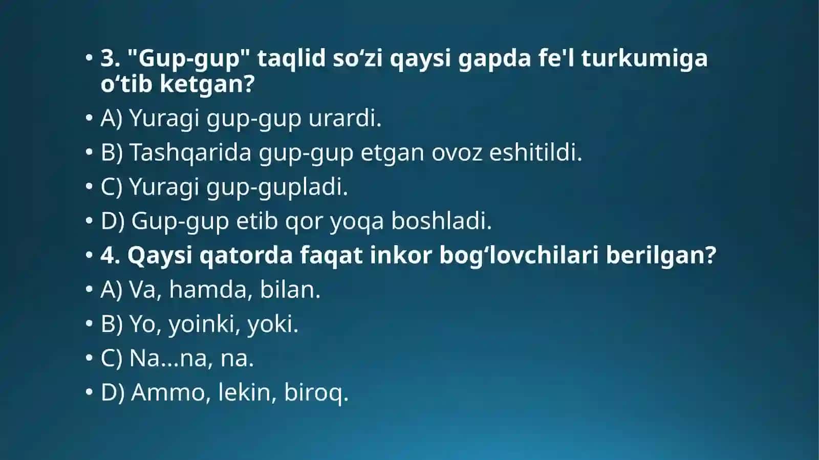 Ona tili fanidan “Yordamchi va alohida olingan soʻzturkumlarining morfologik tahlil qilish” 3