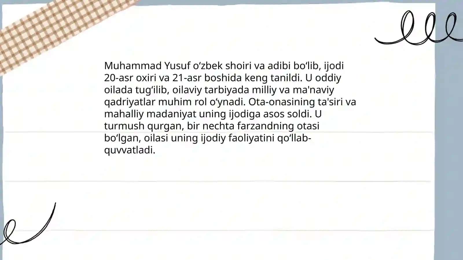 Muhammad Yusuf haqida 3