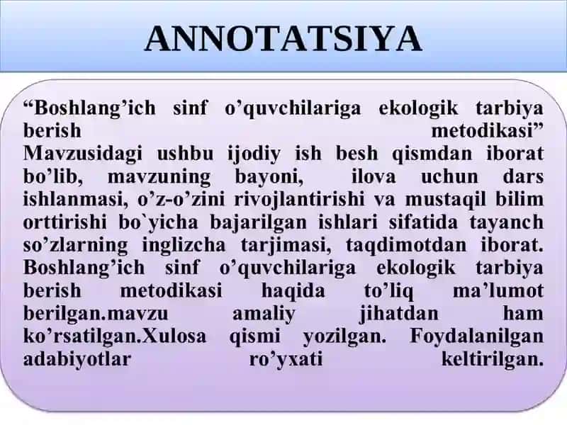 Boshlang'ich sinf o'quvchilariga ekologik tarbiya berish metodikasi 3