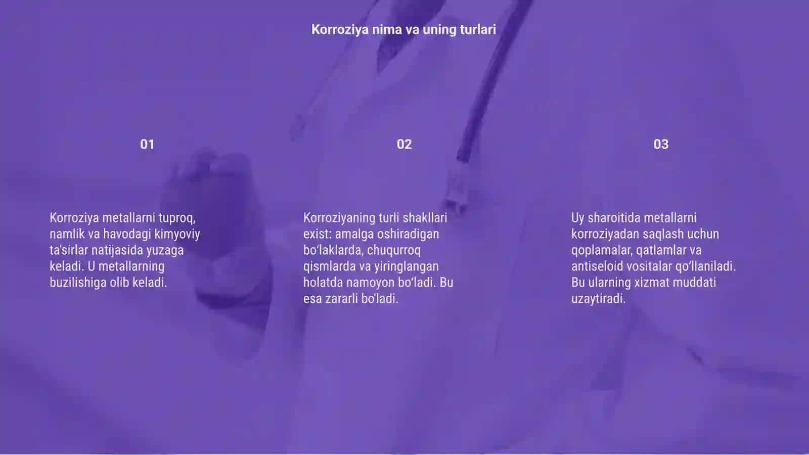 Metallarni korroziyadan saqlash mavzusida 3