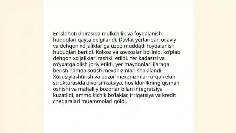 Qishloq xo'jaligi va sanoat sohasidagi o'zgarishlar 3
