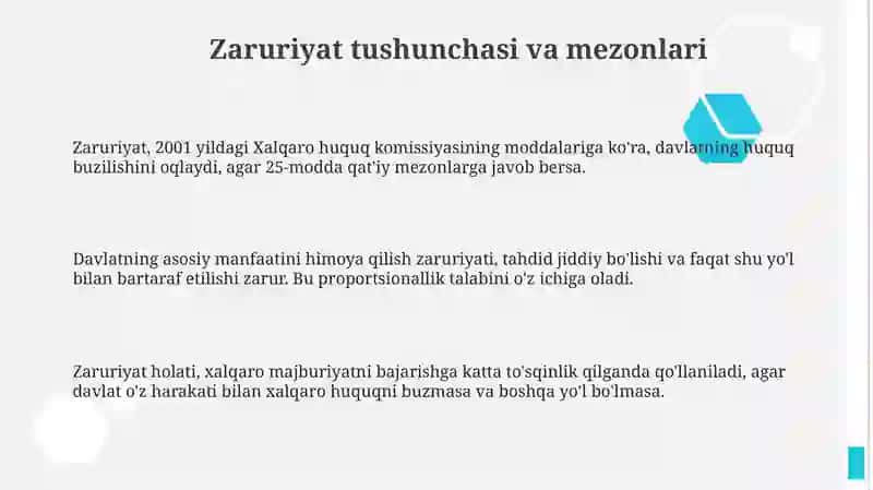 Zaruriyat, qarshi choralar va xavfsizlik manfaatlari 3