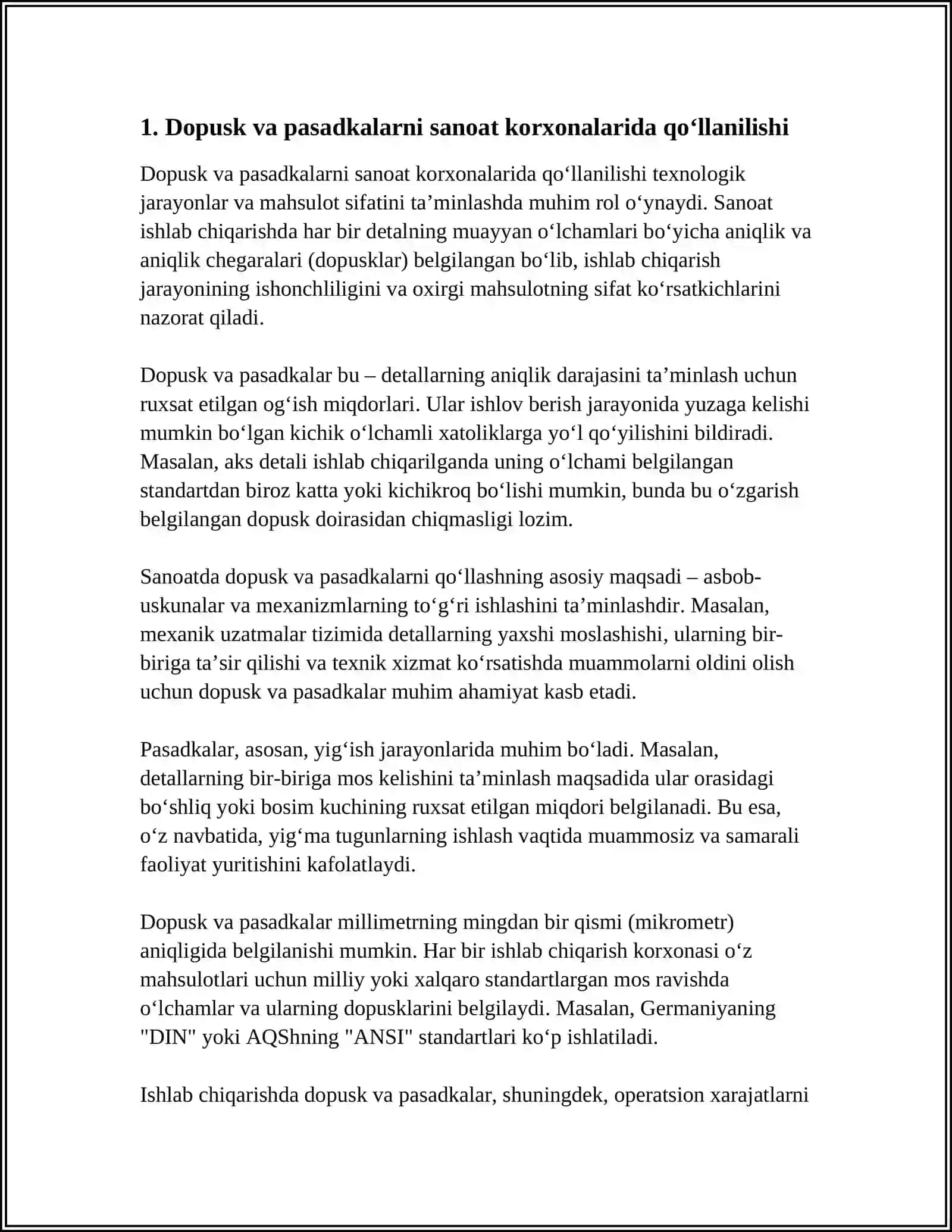 DOPUSK VA PASADKALARNI QOʻLLANILISHI 3