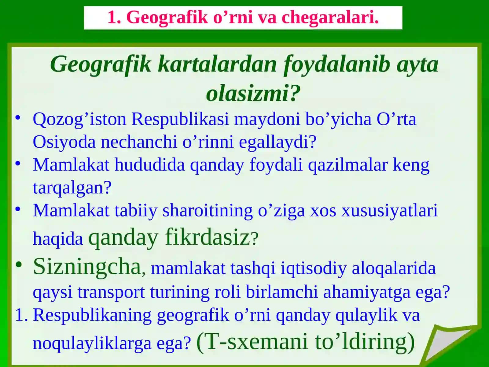 Qozog’iston Respublikasi Geografiyasi 3