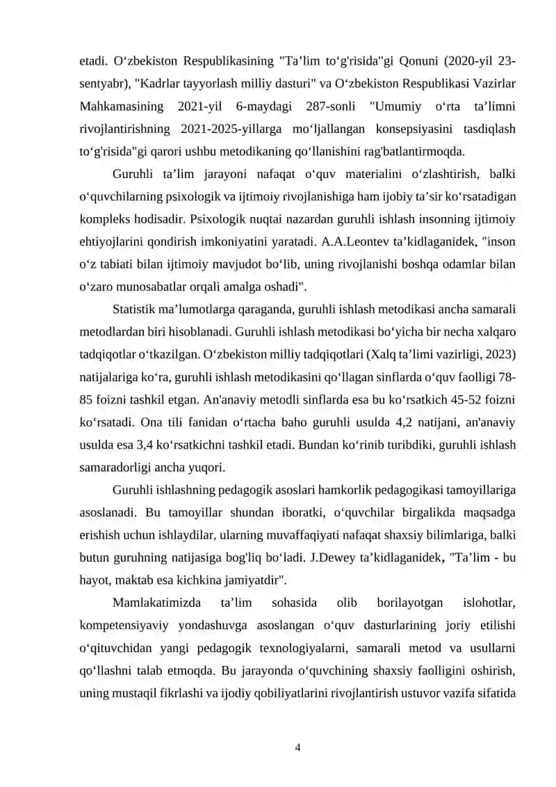 Ona tili darslarida guruhli ishlash jarayonida interaktiv metodlardan foydalanish samaradorligi 3