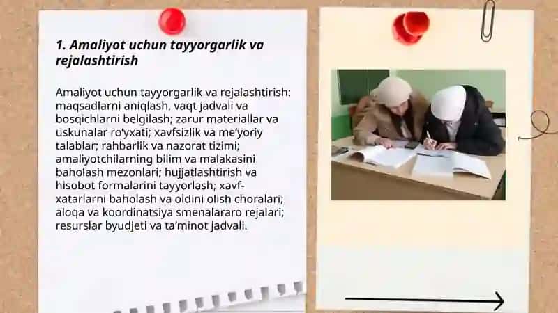 Amaliyot uchun tayyorgarlik va rejalashtirish 3