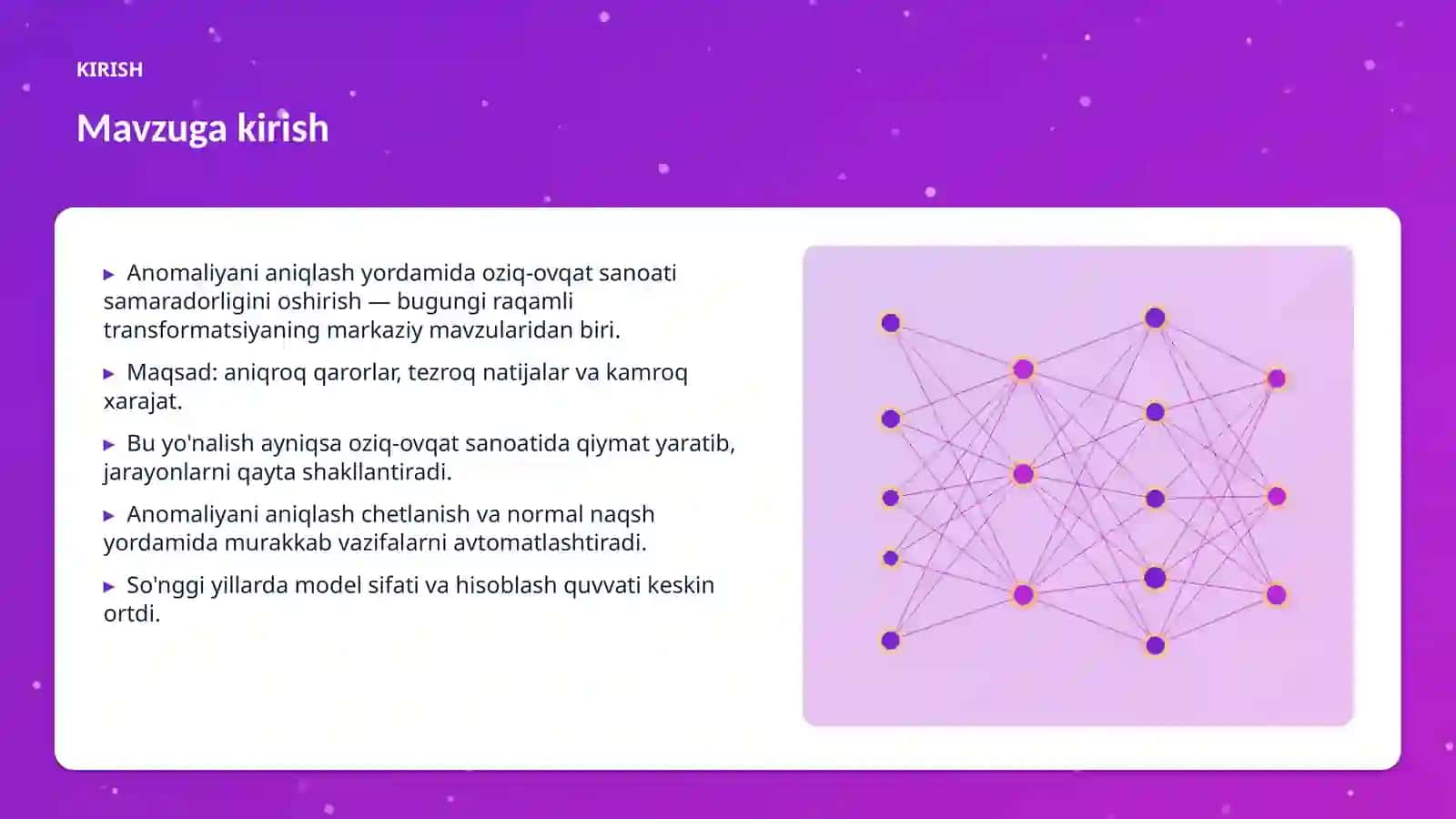 Anomaliyani aniqlash yordamida oziq-ovqat sanoati samaradorligini oshirish 3