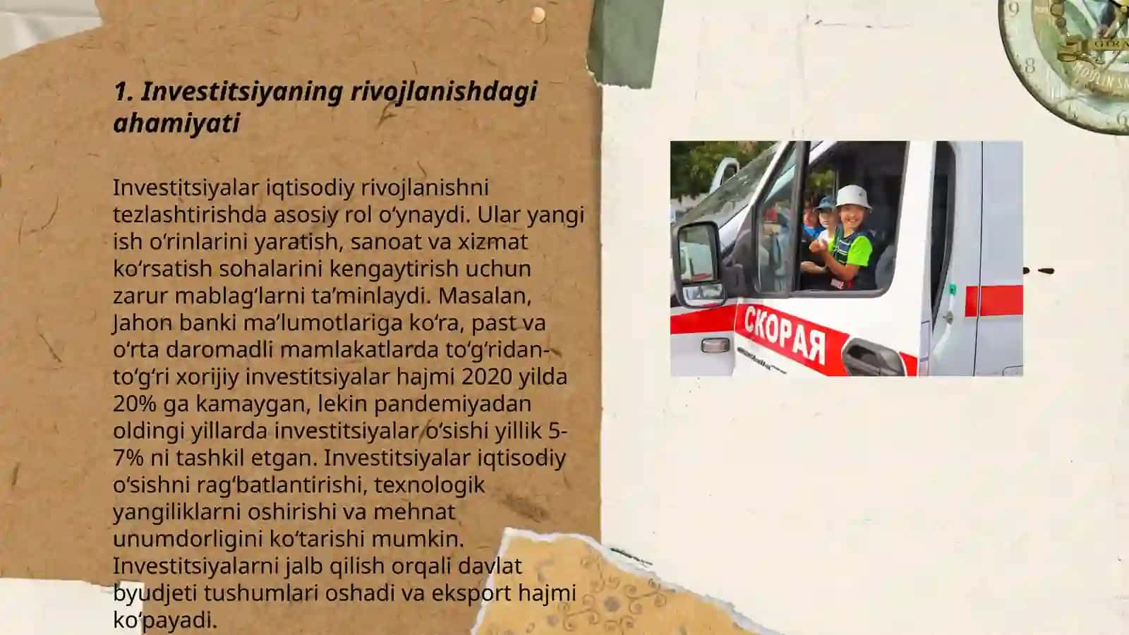 Investitsiyaning rivojlanishdagi ahamiyati 3