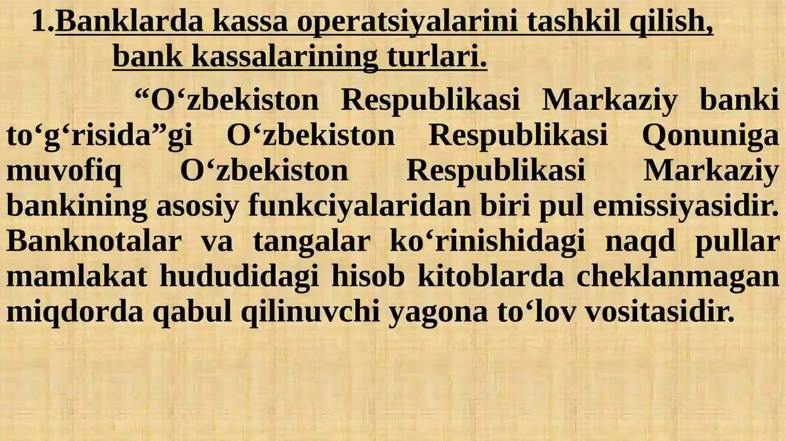 BANKLARDA KASSA OPERATSIYALARI HISOBI 3