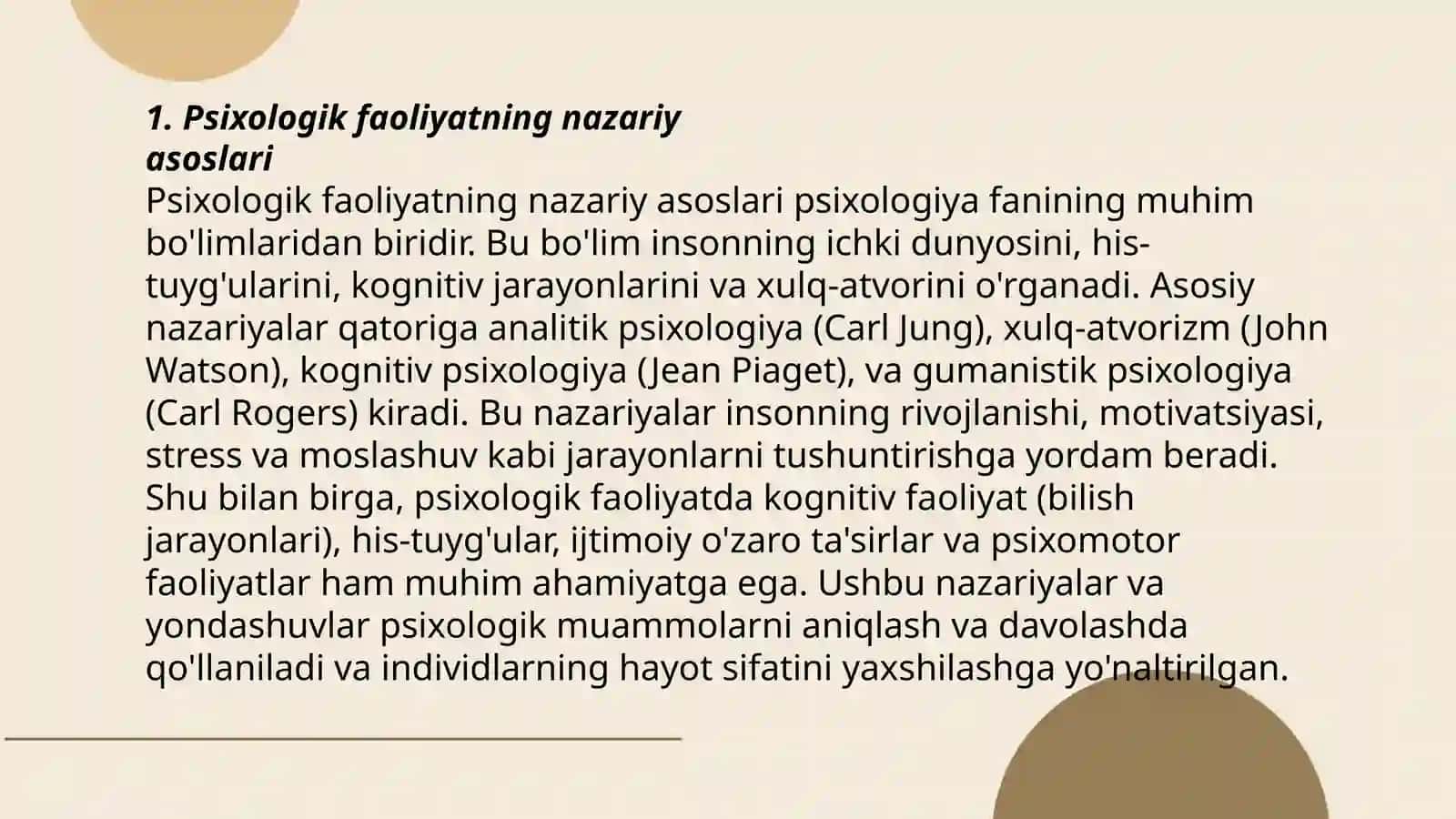 Psixologik Faoliyat va uning turlari 3