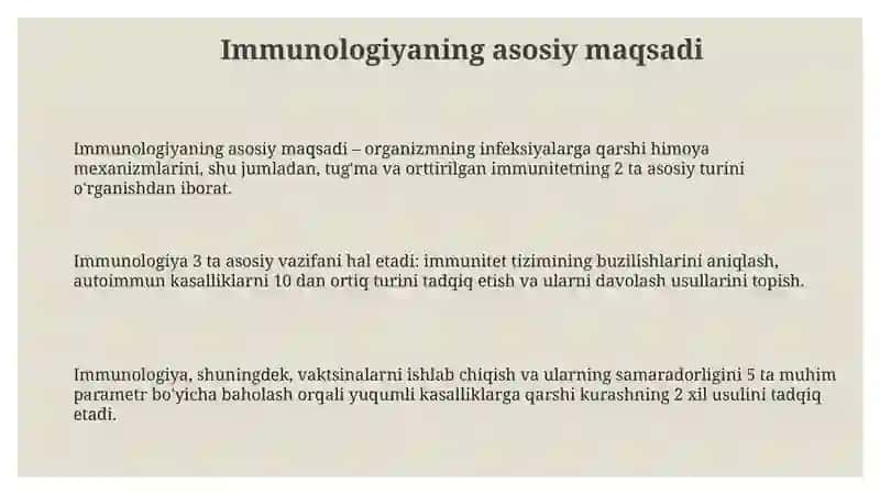 Immunologiya fanidan tayyorlagan taqdimoti 3