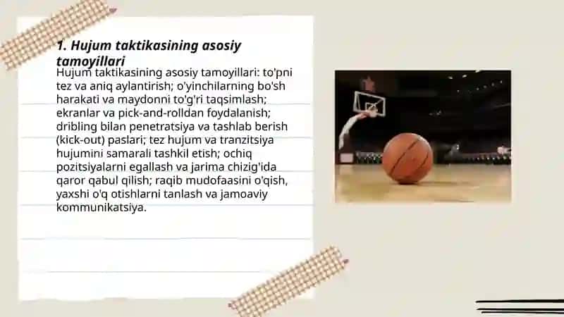 Basketbol oʻyinida hujum va himoya taktikasini oʻrgatish 3