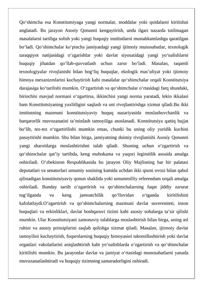 O‘zbekiston Respublikasi Konstitutsiyasiga o‘zgartirish va qo‘shimchalar kiritish tartibi 3