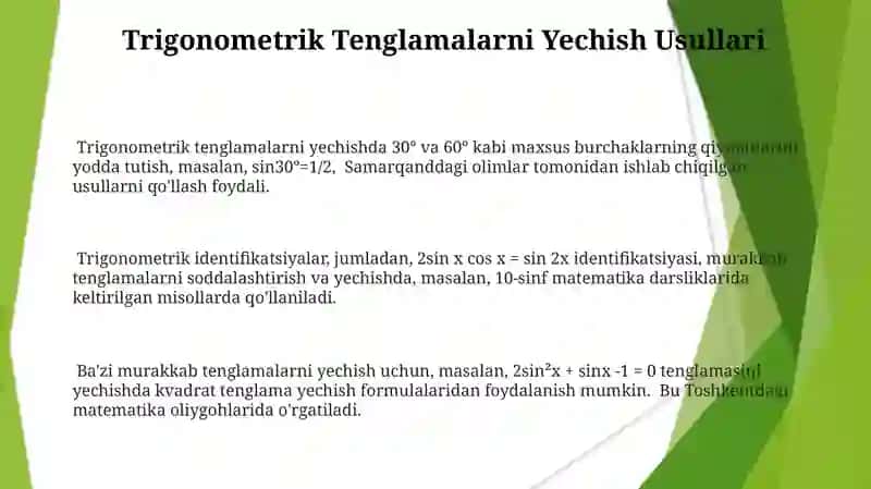 Trigonometrik Tenglamalar 3